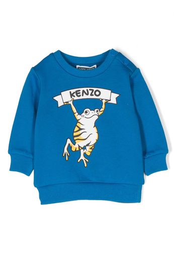 Kenzo Kids Felpa girocollo con stampa - Blu