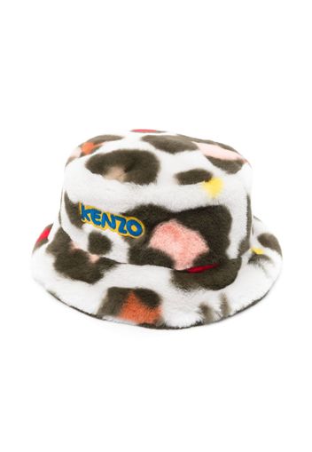 Kenzo Kids Cappello bucket leopardato - Grigio
