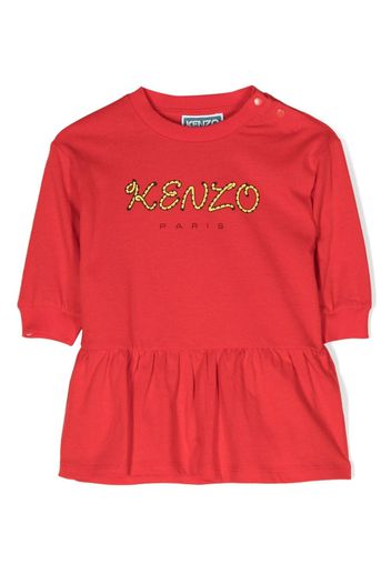 Kenzo Kids logo-print long-sleeved dress - Rosso