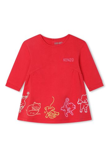 Kenzo Kids Abito con stampa grafica - Rosso