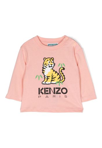 Kenzo Kids graphic-print cotton sweatshirt - 43G pink