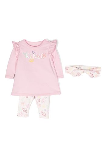 Kenzo Kids Set 3 pezzi con stampa grafica - Rosa