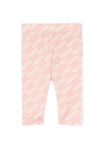 Kenzo Kids logo-print stretch-cotton leggings - Rosa