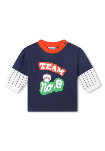 Kenzo Kids T-shirt a strati con stampa grafica - Blu