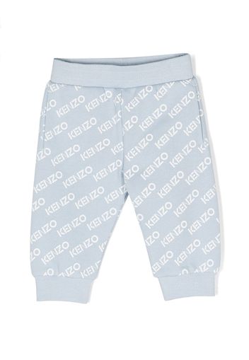 Kenzo Kids logo-print track trousers - Blu