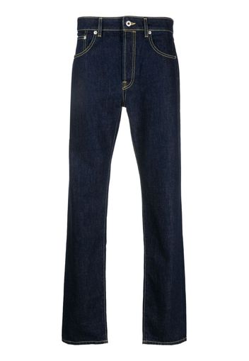 Kenzo logo-patch straight-leg jeans - Blu