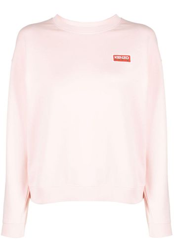 Kenzo logo-embroidered cotton sweatshirt - Rosa