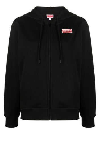 Kenzo logo-print zip-front hoodie - Nero
