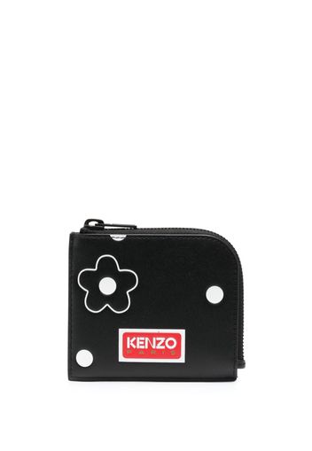 Kenzo floral-print calf-leather wallet - Nero