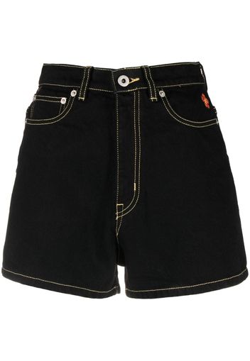 Kenzo contrast-stitch denim shorts - Nero