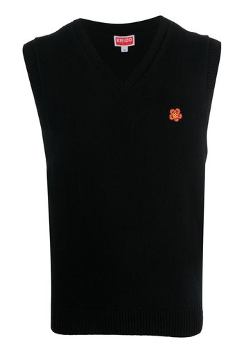 Kenzo logo-appliqué knitted vest - Nero