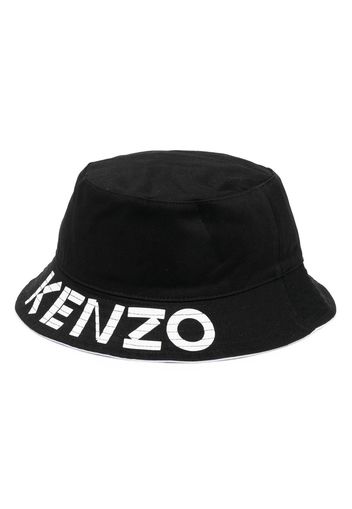 Kenzo logo-print reversible bucket hat - Nero