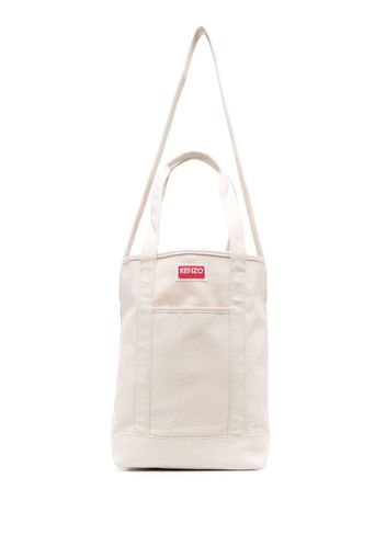 Kenzo logo-print cotton tote bag - Toni neutri
