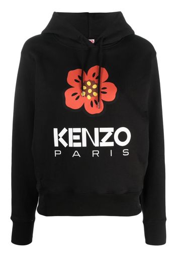 Kenzo logo-print long-sleeve hoodie - Nero