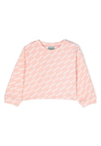 Kenzo Kids logo-print cotton sweatshirt - Rosa