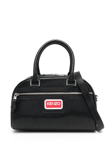 Kenzo logo-plaque zip-up tote bag - Nero