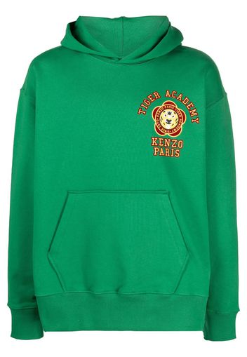 Kenzo logo-print cotton hoodie - Verde