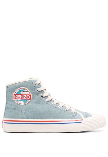 Kenzo logo-patch high-top sneakers - Blu