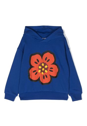 Kenzo Kids Boke Flower patch cotton hoodie - Blu