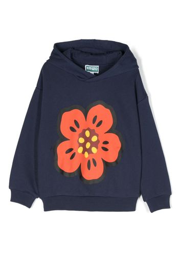 Kenzo Kids Boke Flower-patch hoodie - Blu