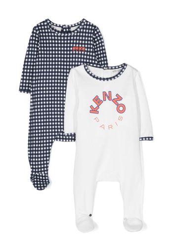 Kenzo Kids logo-print babygrow pack - Bianco