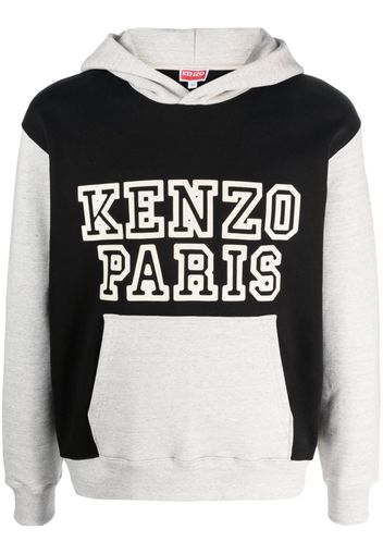 Kenzo colour-block stretch-cotton hoodie - Nero