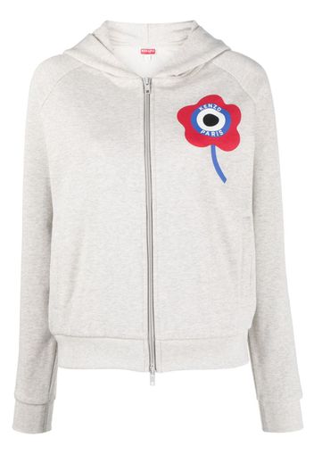 Kenzo logo-print zip-up hoodie - Toni neutri