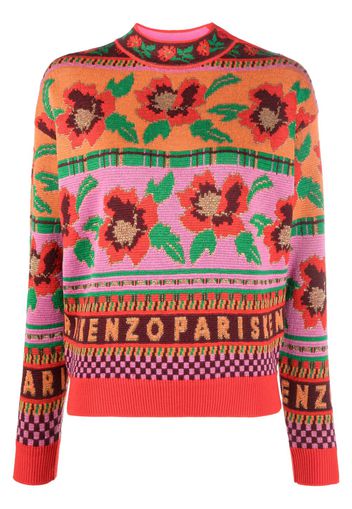 Kenzo intarsia-knit wool-blend jumper - Arancione