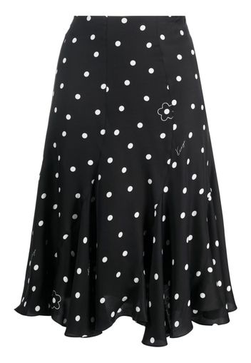 Kenzo A-line polka-dot pattern skirt - Nero