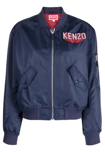 Kenzo 3D logo-appliqué bomber jacket - Blu