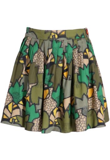 Kenzo camouflage-print pleated mini skirt - Verde