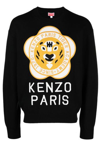 Kenzo logo-patch wool-cotton jumper - Nero