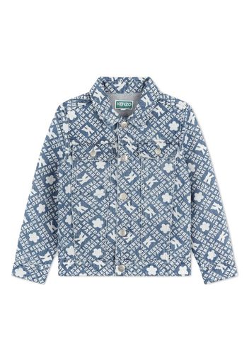 Kenzo Kids monogram denim jacket - Blu