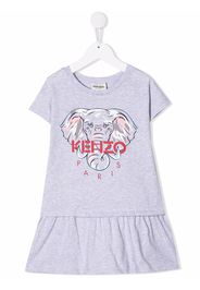 Kenzo Kids Abito modello T-shirt con stampa - Grigio