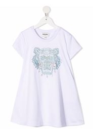 Kenzo Kids Abito modello T-shirt con ricamo - Bianco