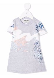 Kenzo Kids tiger-print T-shirt dress - Grigio