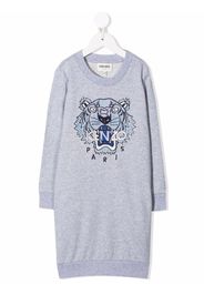 Kenzo Kids tiger-embroidered sweater dress - Grigio