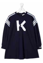 Kenzo Kids logo crew-neck dress - Blu