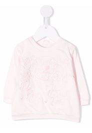 Kenzo Kids logo-embroidered cotton sweatshirt - Rosa