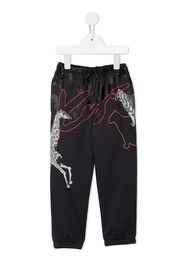 Kenzo Kids logo-print cotton track pants - Blu