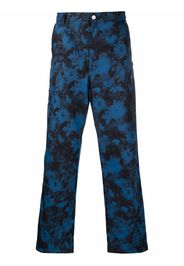 Kenzo Ghost Flower tie-dye straight-leg trousers - Blu