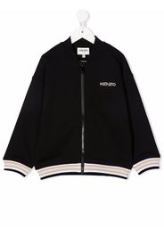 Kenzo Kids logo embroidered bomber jacket - Nero