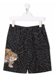 Kenzo Kids tiger-print shorts - Grigio