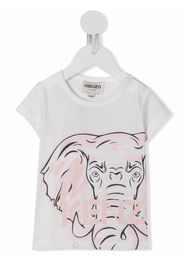 Kenzo Kids elephant-print organic-cotton T-shirt - Bianco