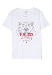 Kenzo Kids logo-print short-sleeve T-shirt - Bianco