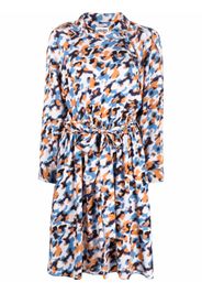 Kenzo abstract-print drawstring-waist midi dress - Blu