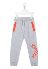 Kenzo Kids Cross logo-print track pants - Grigio