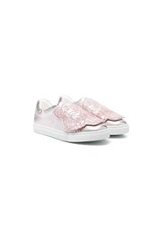 Kenzo Kids embroidered-tiger slip-on sneakers - Rosa