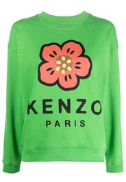 Kenzo logo-print round-neck sweatshirt - Verde