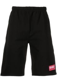 Kenzo logo-patch cotton shorts - Nero